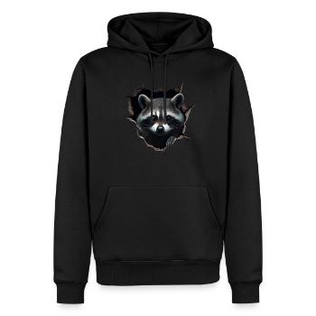 drôle raton laveur raton laveur amant mignon zoo animal - Sweat à capuche Premium bio Homme - noir - Devant - Nico (187cm)