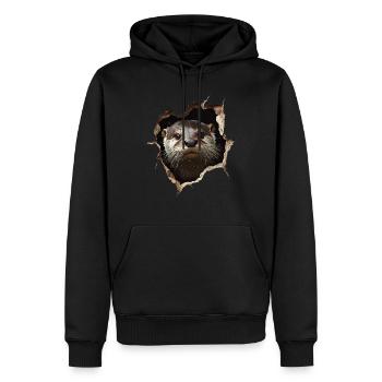 Drôle Loutre Loutre Amoureux Mignon Loutre Zoo - Sweat à capuche Premium bio Homme - noir - Devant - Nico (187cm)