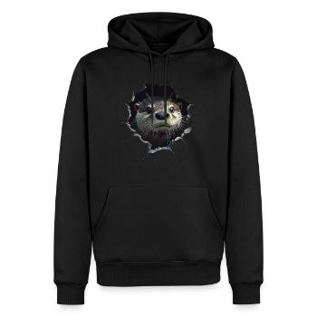 Drôle Loutre Loutre Amoureux Mignon Loutre Zoo - Sweat à capuche Premium bio Homme - noir - Devant - Nico (187cm)
