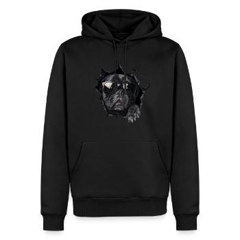 Drôle de chien propriétaire Chien mignon Bouledogue - Sweat à capuche Premium bio Homme - noir - Devant - Nico (187cm)