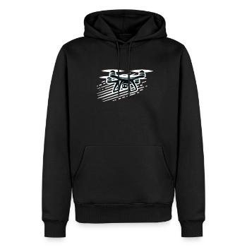Drone - Sweat à capuche Premium bio Homme - noir - Devant - Nico (187cm)
