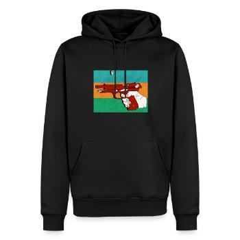 Waffe - Pistole - Revolver - Männer Premium Bio Hoodie - Schwarz - Vorne - Nico (187cm)