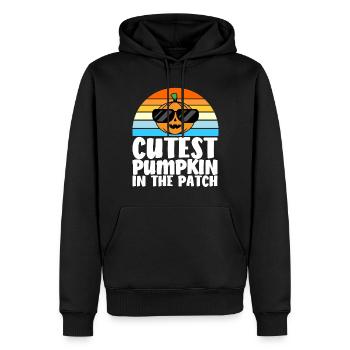 La citrouille la plus mignonne dans un carré pour les enfants et les tout-petits - Sweat à capuche Premium bio Homme - noir - Devant - Nico (187cm)