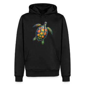 Amoureux des tortues de mer Motif safari animalier - Sweat à capuche Premium bio Homme - noir - Devant - Nico (187cm)