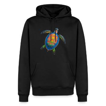 Amoureux des tortues de mer Motif safari animalier - Sweat à capuche Premium bio Homme - noir - Devant - Nico (187cm)