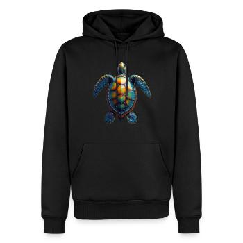 Amoureux des tortues de mer Motif safari animalier - Sweat à capuche Premium bio Homme - noir - Devant - Nico (187cm)