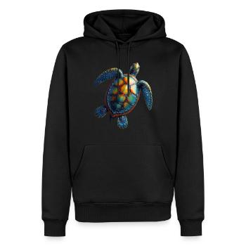 Amoureux des tortues de mer Motif safari animalier - Sweat à capuche Premium bio Homme - noir - Devant - Nico (187cm)
