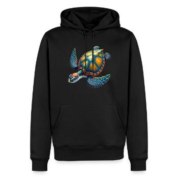 Amoureux des tortues de mer Motif safari animalier - Sweat à capuche Premium bio Homme - noir - Devant - Nico (187cm)