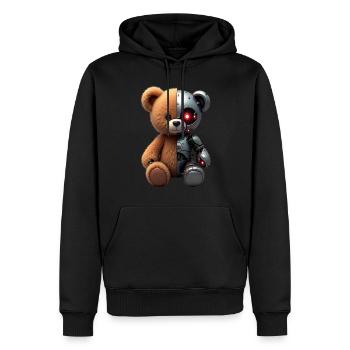 Robot Drôle Tech Ours En Peluche Cyborg Animal Ours - Sweat à capuche Premium bio Homme - noir - Devant - Nico (187cm)