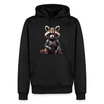 Lustige Roboter Tech Waschbär Cyborg Tier Raccoon - Männer Premium Bio Hoodie - Schwarz - Vorne - Nico (187cm)