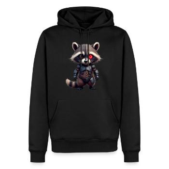 Lustige Roboter Tech Waschbär Cyborg Tier Raccoon - Männer Premium Bio Hoodie - Schwarz - Vorne - Nico (187cm)