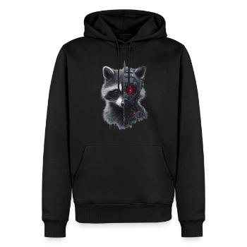 Lustige Roboter Tech Waschbär Cyborg Tier Raccoon - Männer Premium Bio Hoodie - Schwarz - Vorne - Nico (187cm)
