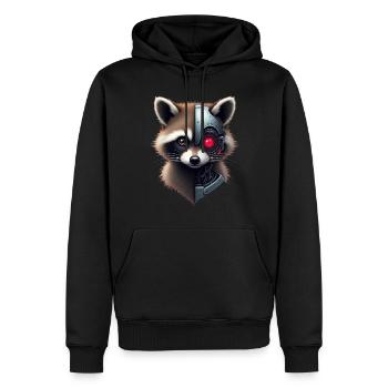 Lustige Roboter Tech Waschbär Cyborg Tier Raccoon - Männer Premium Bio Hoodie - Schwarz - Vorne - Nico (187cm)