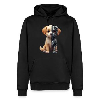 Lustiger Roboter Hund Cyborg Tier AI Dog Robot - Männer Premium Bio Hoodie - Schwarz - Vorne - Nico (187cm)