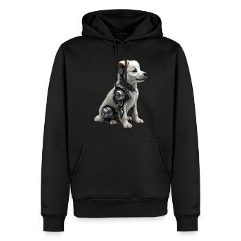Drôle Robot Chien Cyborg Animal AI Chien Robot - Sweat à capuche Premium bio Homme - noir - Devant - Nico (187cm)