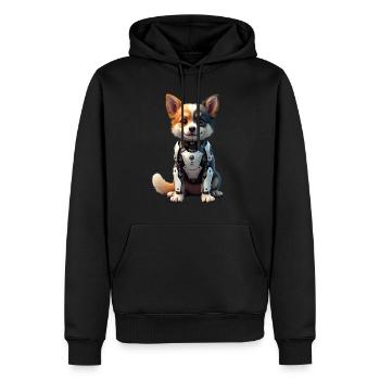 Drôle Robot Chien Cyborg Animal AI Chien Robot - Sweat à capuche Premium bio Homme - noir - Devant - Nico (187cm)