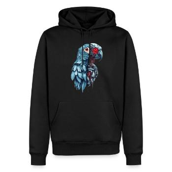 Lustige Roboter Kunst Papagei Cyborg Vogel Parrot - Männer Premium Bio Hoodie - Schwarz - Vorne - Nico (187cm)