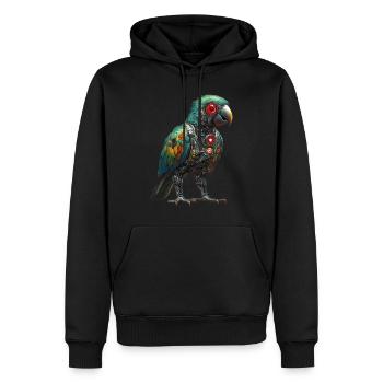 Lustige Roboter Kunst Papagei Cyborg Vogel Parrot - Männer Premium Bio Hoodie - Schwarz - Vorne - Nico (187cm)