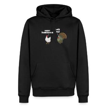 Poulet de Thanksgiving Joyful, Vulgaire Thanksgivin - Sweat à capuche Premium bio Homme - noir - Devant - Nico (187cm)
