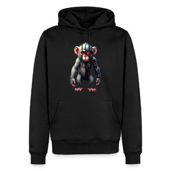 Drôle Robot Art Singe Cyborg Animal AI Monkey - Sweat à capuche Premium bio Homme - noir - Devant - Nico (187cm)