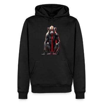 Lustiger Roboter Kunst Affe Cyborg Tier AI Monkey - Männer Premium Bio Hoodie - Schwarz - Vorne - Nico (187cm)