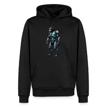 Lustiger Roboter Kunst Affe Cyborg Tier AI Monkey - Männer Premium Bio Hoodie - Schwarz - Vorne - Nico (187cm)