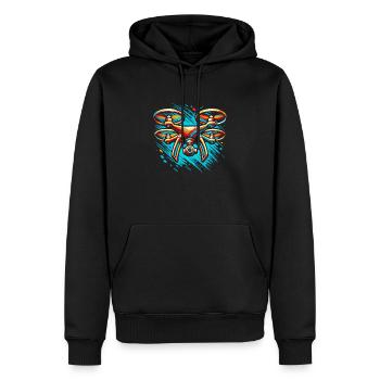Drone - Sweat à capuche Premium bio Homme - noir - Devant - Nico (187cm)