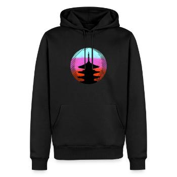 Asia - Männer Premium Bio Hoodie - Schwarz - Vorne - Nico (187cm)