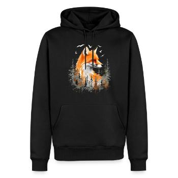 Fox Lover Woodland Flowers Art Foxes Cute Fox - Men’s Premium Organic Hoodie - black - Front - Nico (187cm)