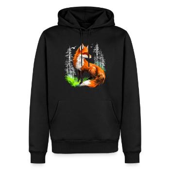 Fox Lover Woodland Flowers Art Foxes Cute Fox - Men’s Premium Organic Hoodie - black - Front - Nico (187cm)