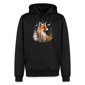 Fox Lover Woodland Flowers Art Foxes Cute Fox - Men’s Premium Organic Hoodie - black - Front - Nico (187cm)
