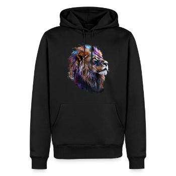 Lion Lover Faune Safari Art Lion Coloré - Sweat à capuche Premium bio Homme - noir - Devant - Nico (187cm)