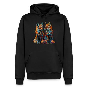 Funny Fox Fox Art Animal Nature Wildlife Animals - Men’s Premium Organic Hoodie - black - Front - Nico (187cm)