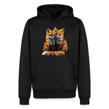 Funny Fox Fox Art Animal Nature Wildlife Animals - Men’s Premium Organic Hoodie - black - Front - Nico (187cm)