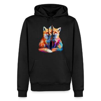Funny Fox Fox Art Animal Nature Wildlife Animals - Men’s Premium Organic Hoodie - black - Front - Nico (187cm)