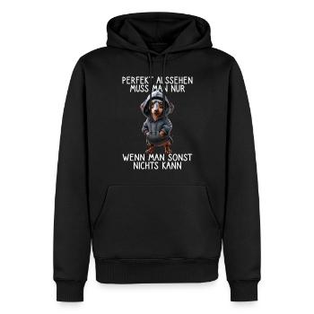 chien drôle disant amoureux des animaux chien drôle chien - Sweat à capuche Premium bio Homme - noir - Devant - Nico (187cm)