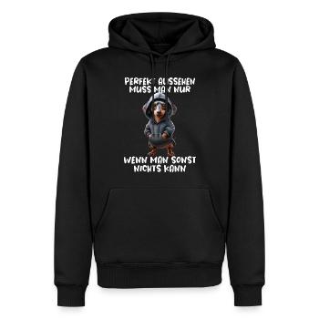 chien drôle disant amoureux des animaux chien drôle chien - Sweat à capuche Premium bio Homme - noir - Devant - Nico (187cm)