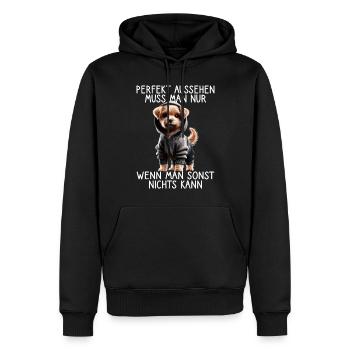chien drôle disant amoureux des animaux chien drôle chien - Sweat à capuche Premium bio Homme - noir - Devant - Nico (187cm)