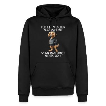 chien drôle disant amoureux des animaux chien drôle chien - Sweat à capuche Premium bio Homme - noir - Devant - Nico (187cm)