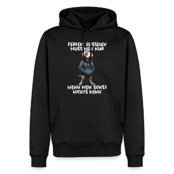 chien drôle disant amoureux des animaux chien drôle chien - Sweat à capuche Premium bio Homme - noir - Devant - Nico (187cm)