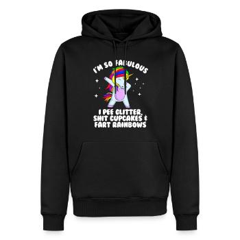 Je suis si fabuleux licorne sarcasme femme oeuf - Sweat à capuche Premium bio Homme - noir - Devant - Nico (187cm)