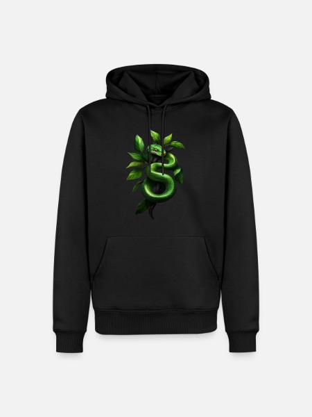 Grüner Baumpython Schlangen Liebhaber Terrarium - Männer Premium Bio Hoodie - Schwarz