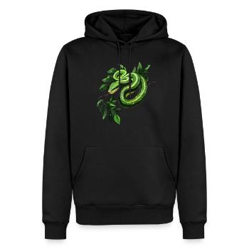Green Tree Python Snakes Lover Terrarium - Men’s Premium Organic Hoodie - black - Front - Nico (187cm)
