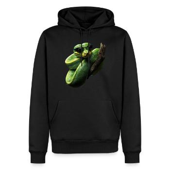 Green Tree Python Snakes Lover Terrarium - Men’s Premium Organic Hoodie - black - Front - Nico (187cm)