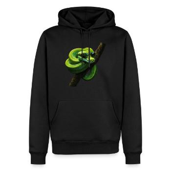 Green Tree Python Snakes Lover Terrarium - Men’s Premium Organic Hoodie - black - Front - Nico (187cm)