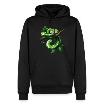 Grüner Baumpython Schlangen Liebhaber Terrarium - Männer Premium Bio Hoodie - Schwarz - Vorne - Nico (187cm)