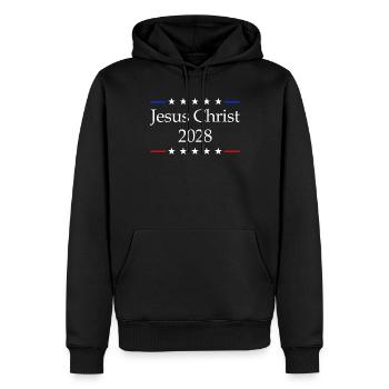 Jésus-Christ 2028 Choisissez Jésus - Sweat à capuche Premium bio Homme - noir - Devant - Nico (187cm)