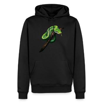 Green Tree Python Snakes Lover Terrarium - Men’s Premium Organic Hoodie - black - Front - Nico (187cm)