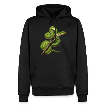 Green Tree Python Snakes Lover Terrarium - Men’s Premium Organic Hoodie - black - Front - Nico (187cm)