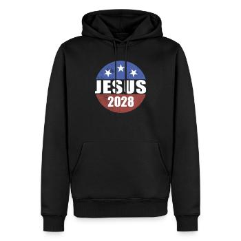 Jésus 2028 Cadran Choisissez Jésus - Sweat à capuche Premium bio Homme - noir - Devant - Nico (187cm)